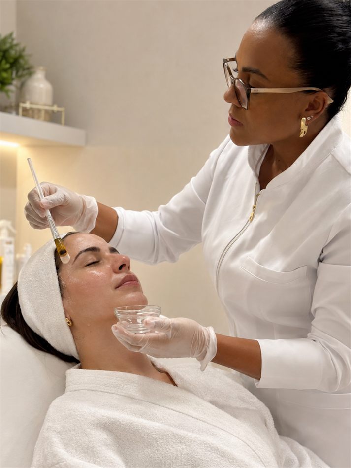 Aplicação de peeling facial